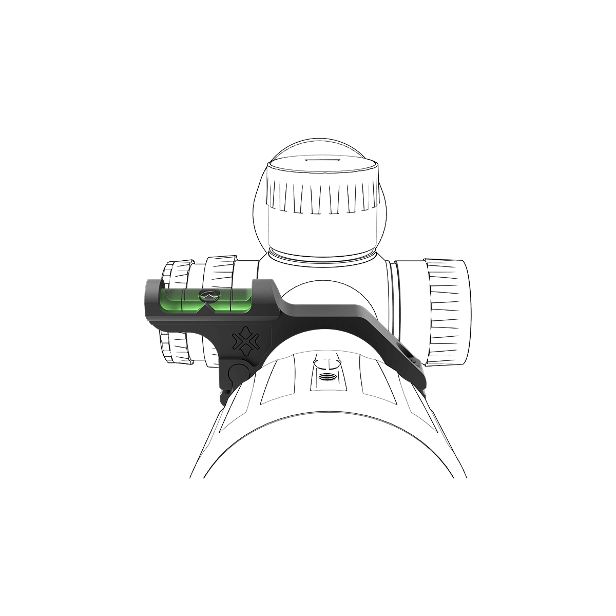 Livella a bolla con offset di 30 mm per cannocchiale ottica