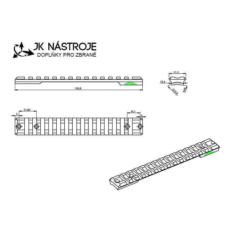 Sauer 101, Mauser M18, Remington 700 picatinny rail JK-N