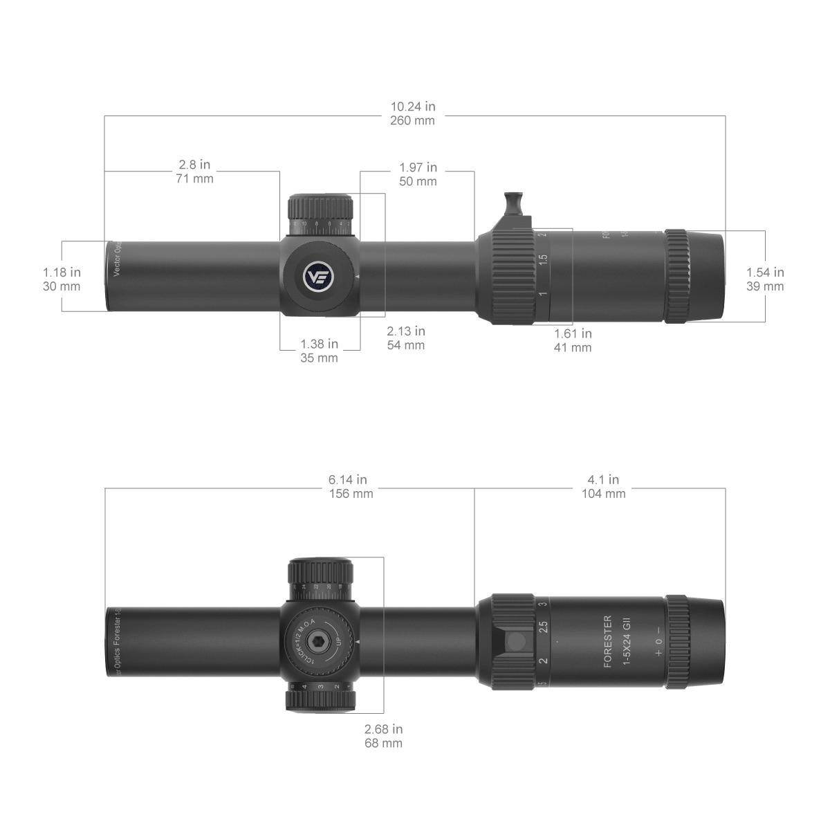 Vector Optics Forester 1-5x24SFP GenII cannocchiale da puntamento per fucile
