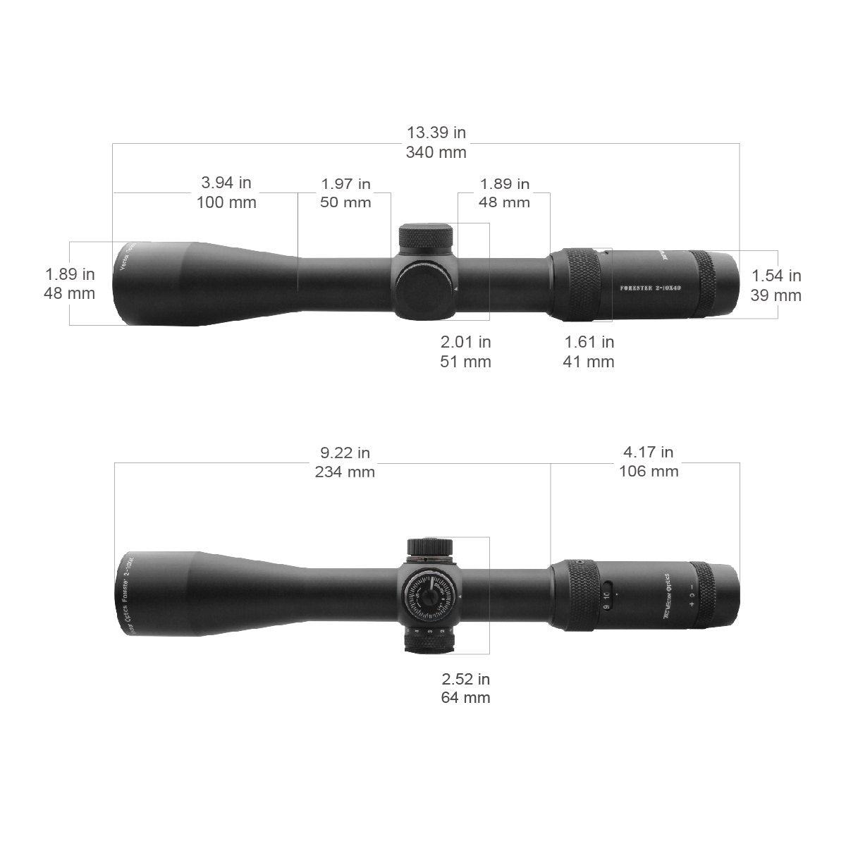 Vector Optics Forester 2-10x40SFP cannocchiale da puntamento per fucile