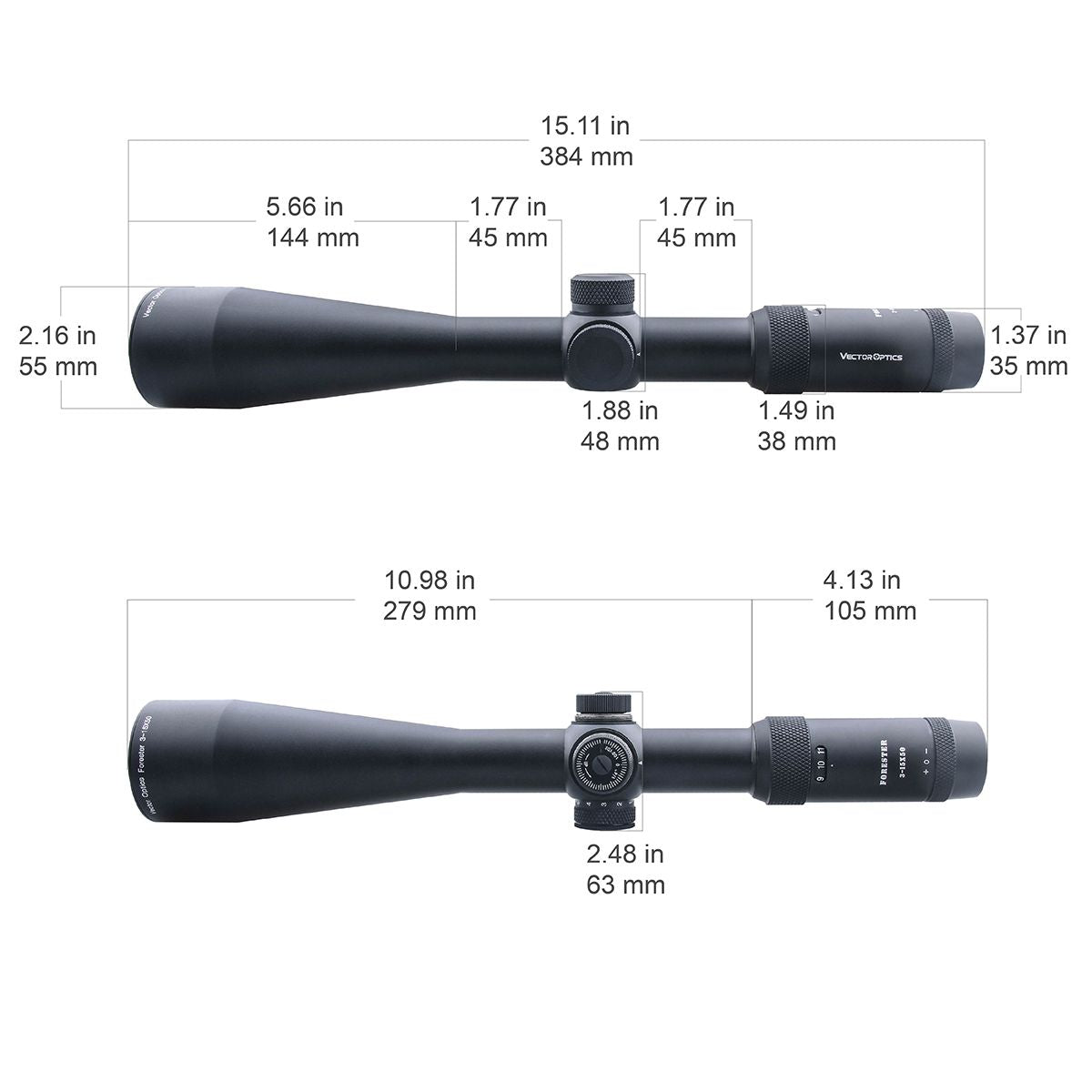Vector Optics Forester 3-15x50SFP cannocchiale da puntamento per fucile