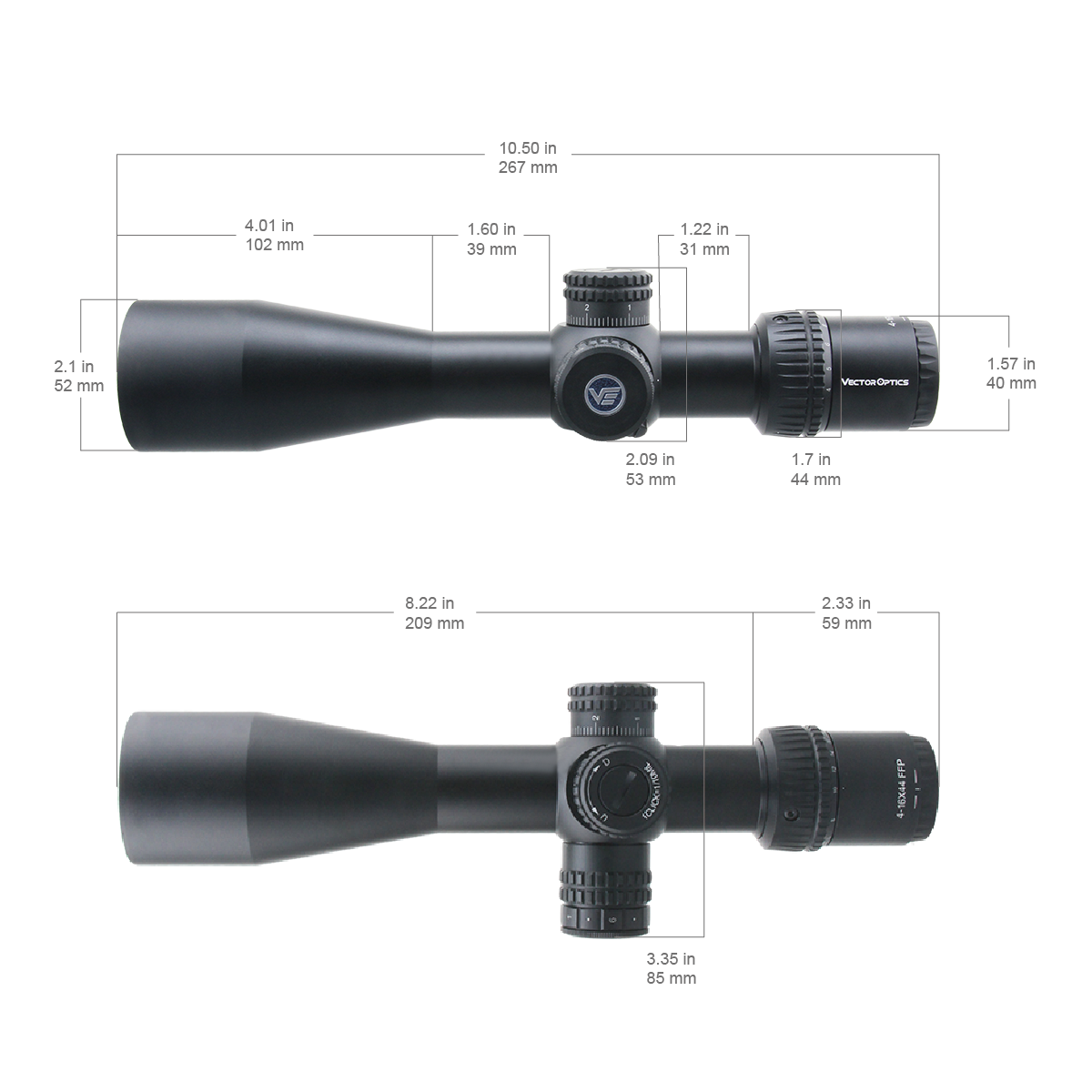 Vector Optics Veyron 4-16x44 IR First Focal Plane Illuminated cannocchiale da puntamento per fucile