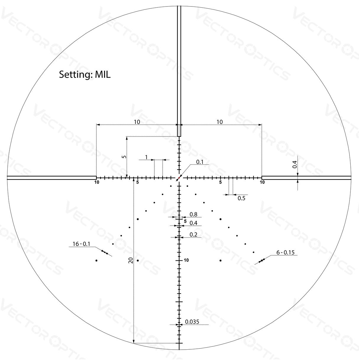 Vector Optics Veyron 4-16x44 IR First Focal Plane Illuminated cannocchiale da puntamento per fucile