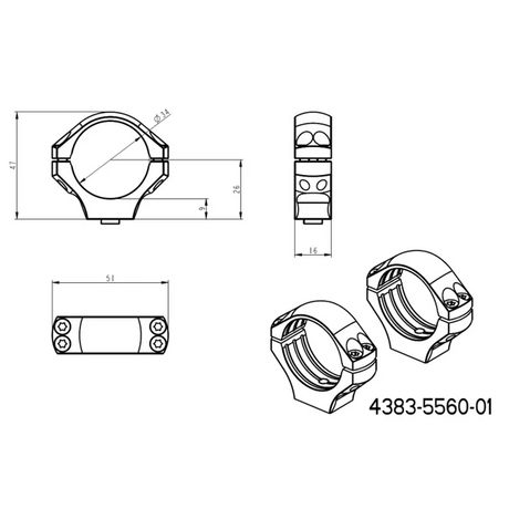 34mm anelli per ottiche | lunga base tattica Picatinny QD