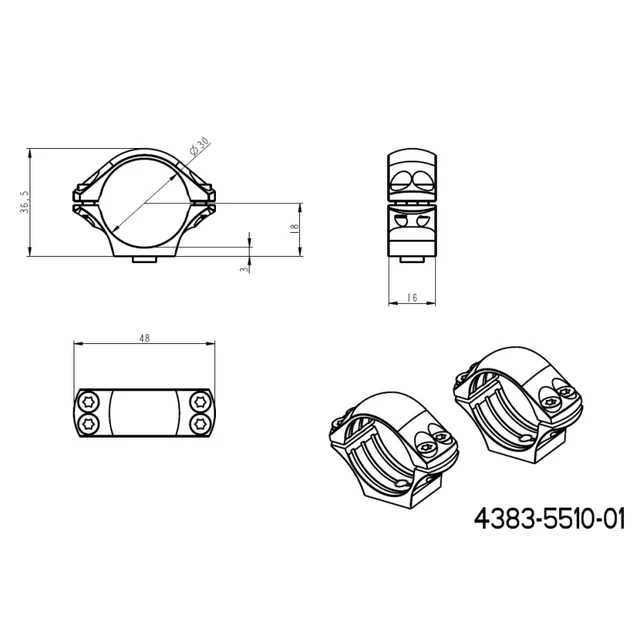 30mm anelli per ottiche | lunga base tattica Picatinny QD