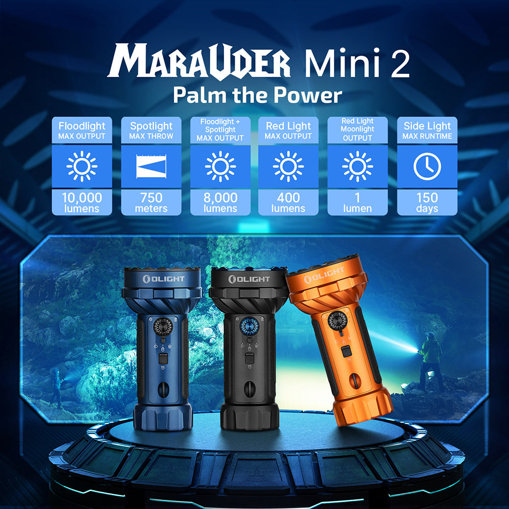 Olight Marauder 2 Mini | potente torcia ricaricabile | 10.000 lm
