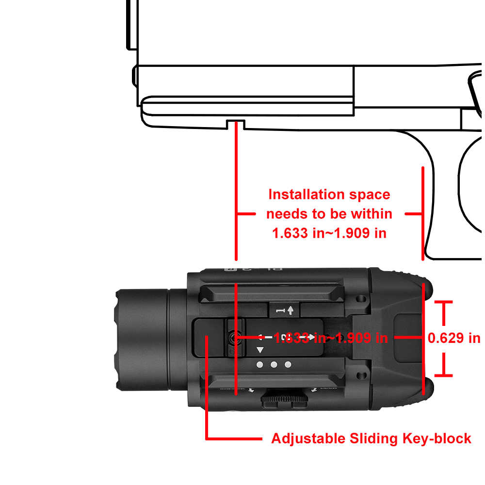 Olight PL-3R Valkyrie | luce per pistola | 1.500 lm