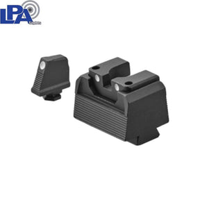 Mire alte semi-regolabili per Glock MOS [G17 MOS G19 MOS & other] | con punti bianchi