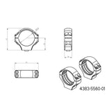 34mm anelli per ottiche | base corta Picatinny QD Ergo 