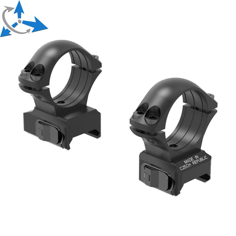 1 pollice anelli per ottiche [25,4mm] | base Picatinny QD a due pezzi 