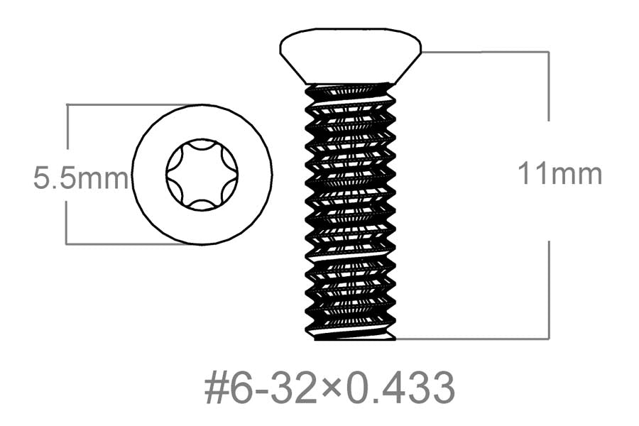 Set di viti 3 pezzi | 6-32x0.433" [T10] 