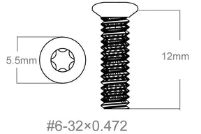 Set di viti 3pz | 6-32x0.472’’ [T10]