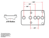 Attacco red dot universale per shotgun / rifle [.670’’ Radius] | Trijicon RMR impronta