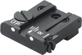 Tacca di mira regolabile per Glock [G17 G19 G26 & other] | punti bianchi