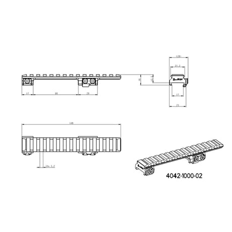 CZ 550 & CZ 557 slitta Picatinny | Corta