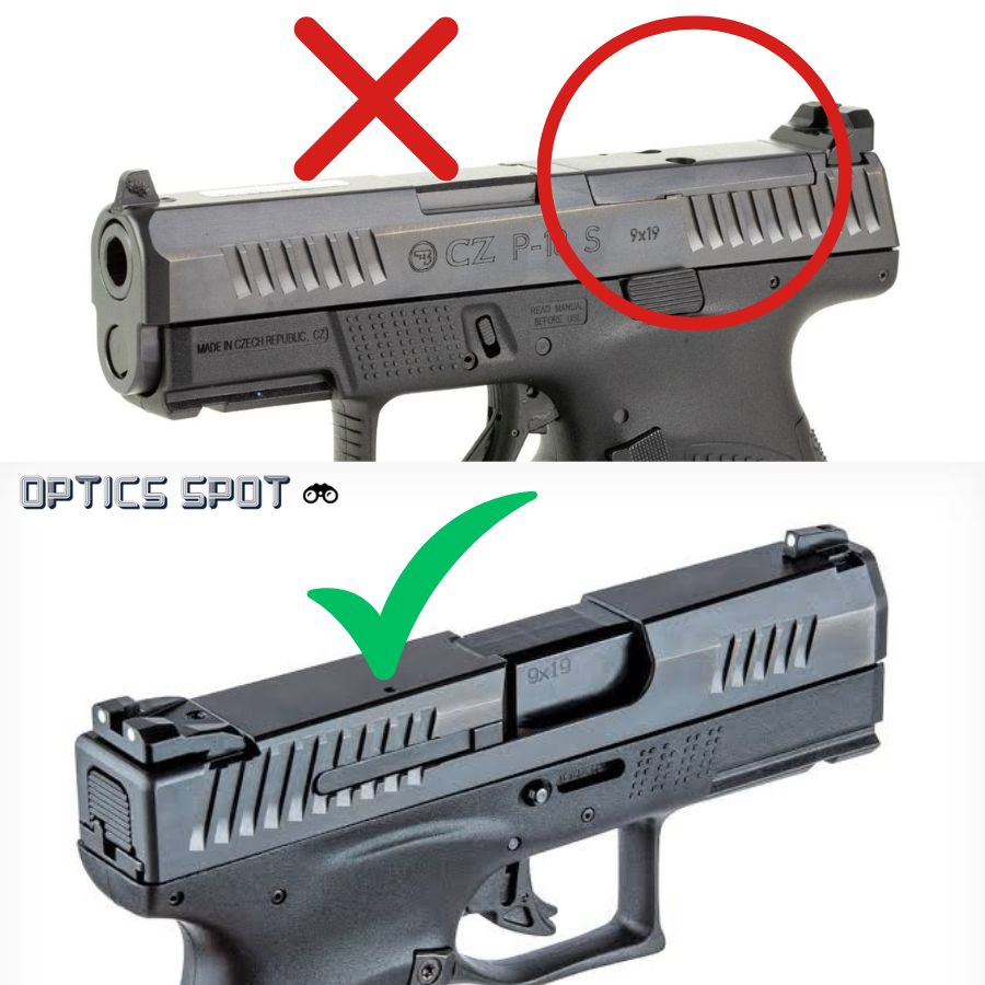 CZ P-10 [P-10C P-10F P-10S] attacco red dot | impronta Shield RMSc