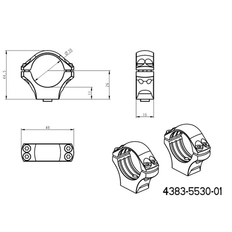 30mm anelli per ottiche | lunga base tattica Picatinny QD 