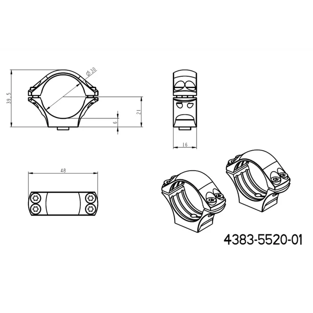 30mm anelli per ottiche | lunga base tattica Picatinny QD 