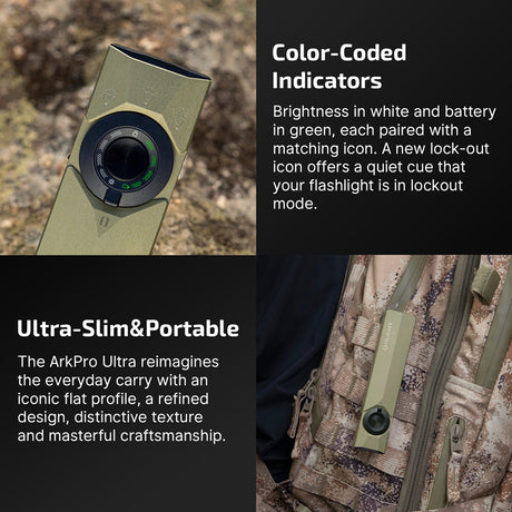 Olight ArkPro Ultra | torcia EDC piatta 4-in-1 | 1.700 lm - Olive Green