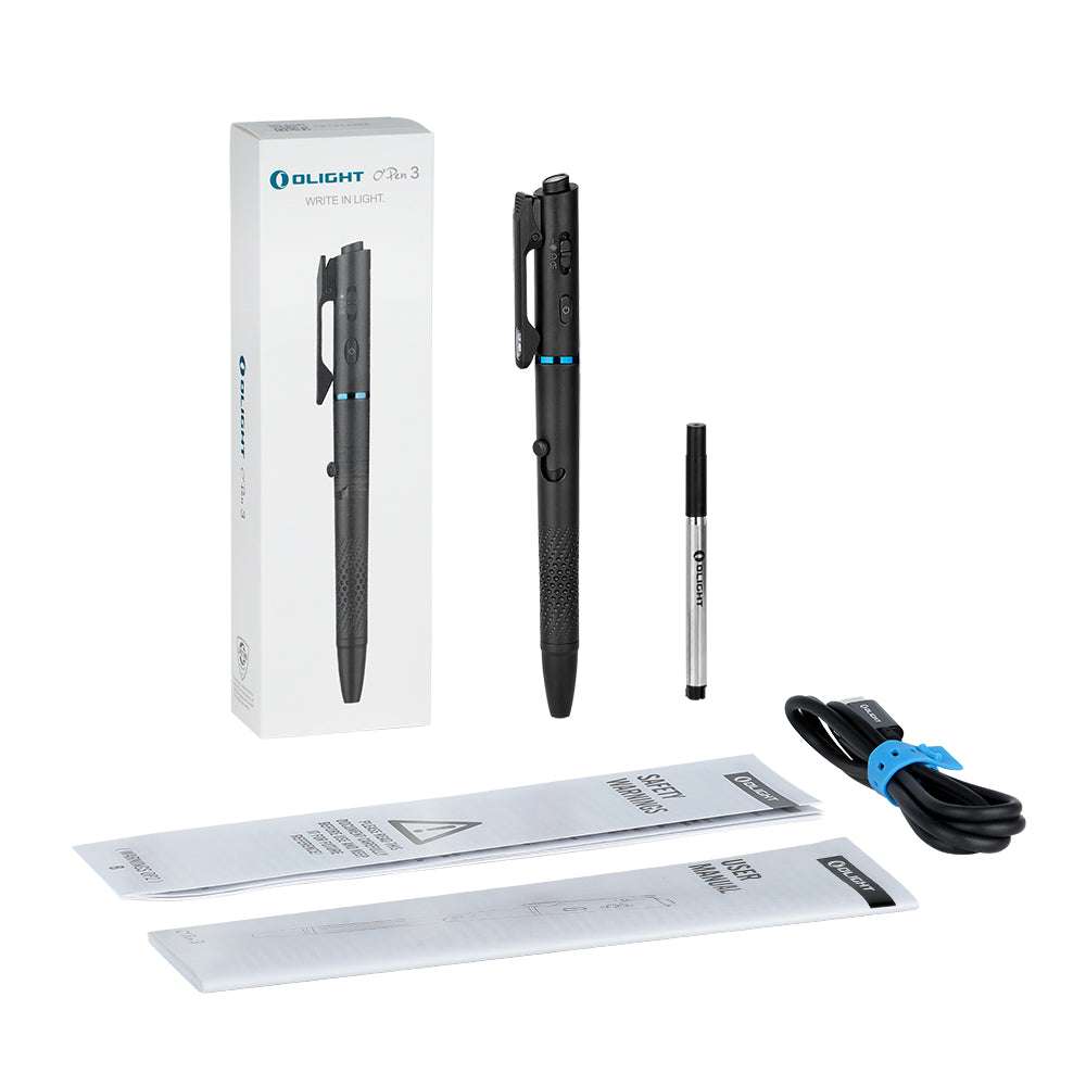 Olight O’Pen 3 | penlight multifunzione | 120 lm + laser verde - Nero