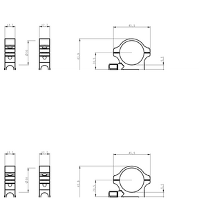 anelli per cannocchiale 30mm | base Picatinny con dado a vite - Basso