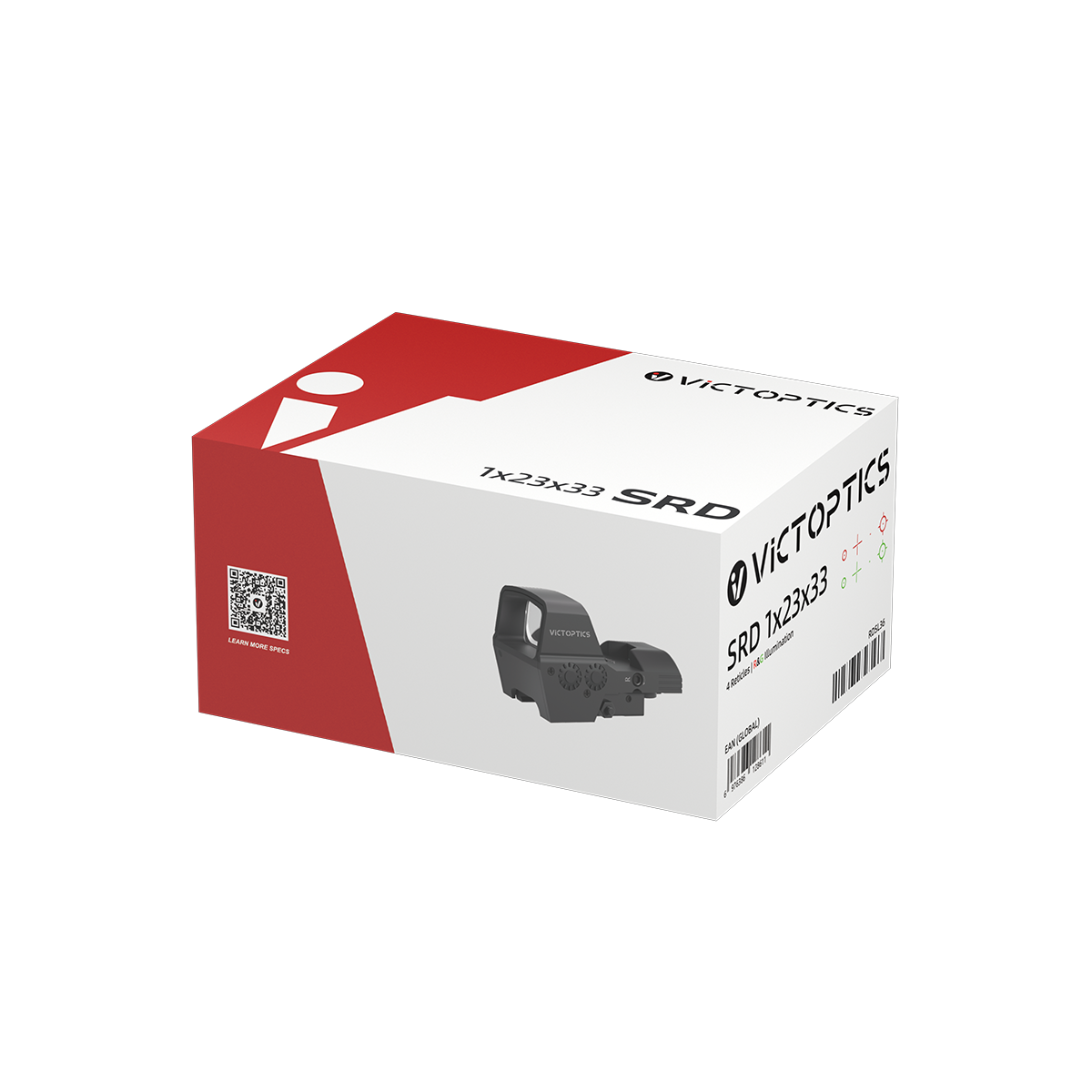 VictOptics SRD 1x23x33 red dot sight a quattro reticoli