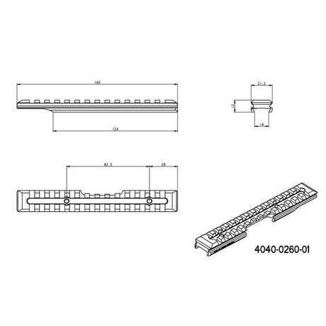Brno ZKM 451 slitta Picatinny [acciaio] | 16 mm